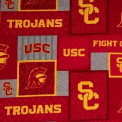 Budget 🤩 USC Block Collegiate Fleece Fabric ⌛