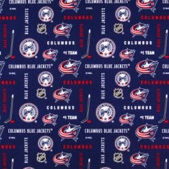 Cheapest ❤️ NHL Columbus Blue Jackets Allover Cotton Fabric 💯