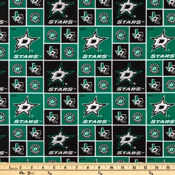 Deals ???? NHL Dallas Stars Block Cotton Fabric ???? 4 Deals ???? NHL Dallas Stars Block Cotton Fabric ???? - Image 2