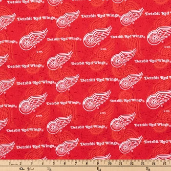 Cheap ???? NHL Detroit Red Wings Allover Cotton Fabric ???? 4 Cheap ???? NHL Detroit Red Wings Allover Cotton Fabric ???? - Image 2