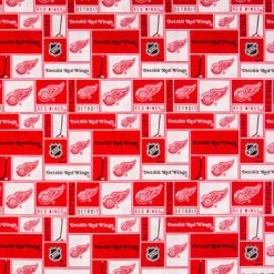 NFL Shop 33 Deals ๐ฅ NHL Detroit Red Wings Block Cotton Fabric โ