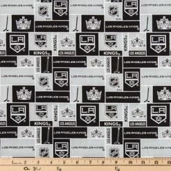 Alternative view of Budget ???? NHL Los Angeles Kings Block Cotton Fabric ????
