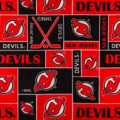 Budget ???? NHL New Jersey Devils Block Fleece Fabric ????