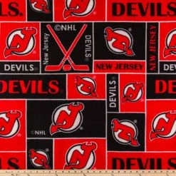 Alternative view of Budget ???? NHL New Jersey Devils Block Fleece Fabric ????
