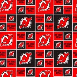 Coupon ???? NHL New Jersey Devils Block Cotton Fabric ????