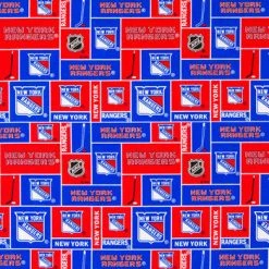 Coupon ???? NHL New York Rangers Block Cotton Fabric ????