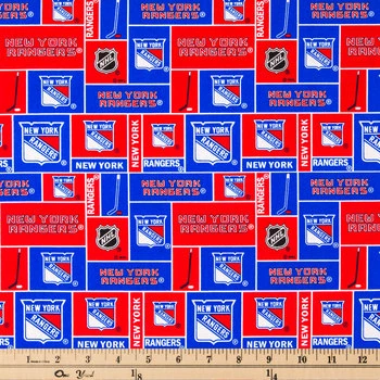 Coupon ???? NHL New York Rangers Block Cotton Fabric ???? 4 Coupon ???? NHL New York Rangers Block Cotton Fabric ???? - Image 2