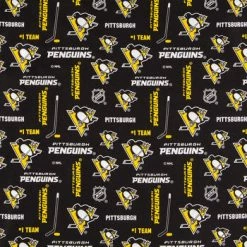 Cheap 😀 NHL Pittsburgh Penguins Allover Cotton Fabric 🎁