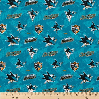 Cheap ???? NHL San Jose Sharks Cotton Fabric ???? 4 Cheap ???? NHL San Jose Sharks Cotton Fabric ???? - Image 2