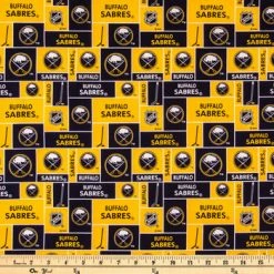 Alternative view of Cheap ???? NHL Buffalo Sabres Block Cotton Fabric ✔️