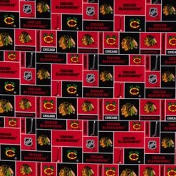 Brand new ???? NHL Chicago Blackhawks Block Cotton Fabric ⭐