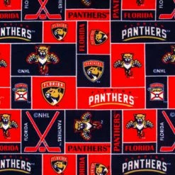 Buy ???? NHL Florida Panthers Block Fleece Fabric ????