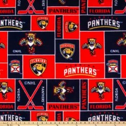 Alternative view of Buy ???? NHL Florida Panthers Block Fleece Fabric ????