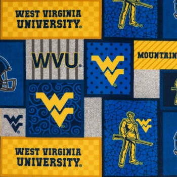 Best deal ???? West Virginia Block Collegiate Fleece Fabric ???? 3 Best deal ???? West Virginia Block Collegiate Fleece Fabric ????