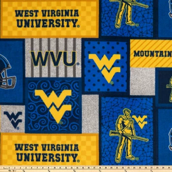 Best deal ???? West Virginia Block Collegiate Fleece Fabric ???? 4 Best deal ???? West Virginia Block Collegiate Fleece Fabric ???? - Image 2