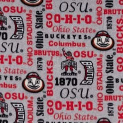 Promo 👏 Ohio State Allover Collegiate Fleece Fabric ⭐