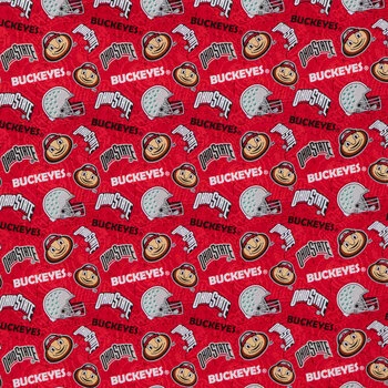 New ???? Ohio State Allover Collegiate Cotton Fabric ???? 3 New ???? Ohio State Allover Collegiate Cotton Fabric ????