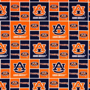 Outlet ???? Auburn Block Collegiate Cotton Fabric ???? 3 Outlet ???? Auburn Block Collegiate Cotton Fabric ????