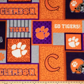 Discount ✨ Clemson Block Collegiate Fleece Fabric ???? 4 Discount ✨ Clemson Block Collegiate Fleece Fabric ???? - Image 2