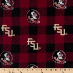 Alternative view of Best Sale ???? Florida State Buffalo Check Allover Collegiate Fleece Fabric ✔️