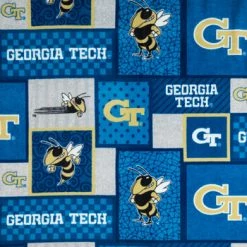 Wholesale ???? Georgia Tech Block Collegiate Fleece Fabric ????