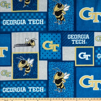 Wholesale ???? Georgia Tech Block Collegiate Fleece Fabric ???? 4 Wholesale ???? Georgia Tech Block Collegiate Fleece Fabric ???? - Image 2