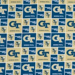 New ???? Georgia Tech Block Collegiate Cotton Fabric ????