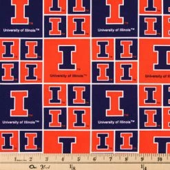 Coupon ✔️ Illinois Block Collegiate Cotton Fabric ⌛ -NFL Shop 350Wx350H 952333 a 1018