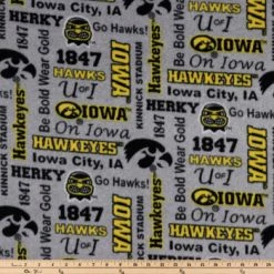Alternative view of Top 10 ???? Iowa Allover Collegiate Fleece Fabric ❤️