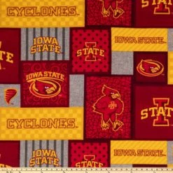 Alternative view of Wholesale ???? Iowa State Block Collegiate Fleece Fabric ????