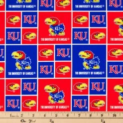 Buy 🤩 Kansas Block Collegiate Cotton Fabric 😀 -NFL Shop 350Wx350H 952457 a 1018