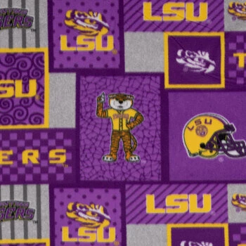 Buy ???? LSU Block Collegiate Fleece Fabric ???? 3 Buy ???? LSU Block Collegiate Fleece Fabric ????