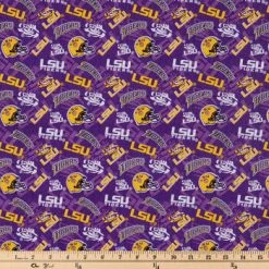 Alternative view of Brand new ???? LSU Allover Collegiate Cotton Fabric ????