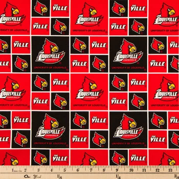 Flash Sale ???? Louisville Block Collegiate Cotton Fabric ???? 4 Flash Sale ???? Louisville Block Collegiate Cotton Fabric ???? - Image 2
