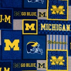 Best Pirce 🔔 Michigan Block Collegiate Fleece Fabric ⭐