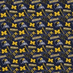 Best Pirce 😀 Michigan Allover Collegiate Cotton Fabric 🛒