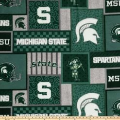 Alternative view of Outlet ⌛ Michigan State Block Collegiate Fleece Fabric ????