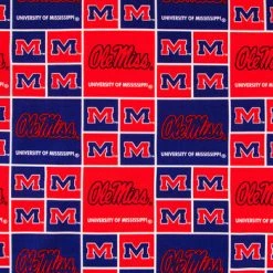 New ???? Mississippi Block Collegiate Cotton Fabric ????