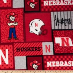 Alternative view of Flash Sale ???? Nebraska Block Collegiate Fleece Fabric ❤️