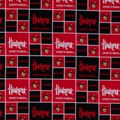 Cheap ???? Nebraska Block Collegiate Cotton Fabric ????