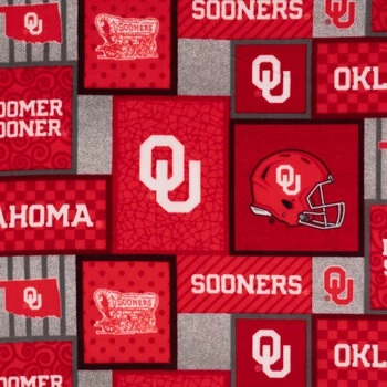 Outlet ???? Oklahoma Block Collegiate Fleece Fabric ❤️ 3 Outlet ???? Oklahoma Block Collegiate Fleece Fabric ❤️