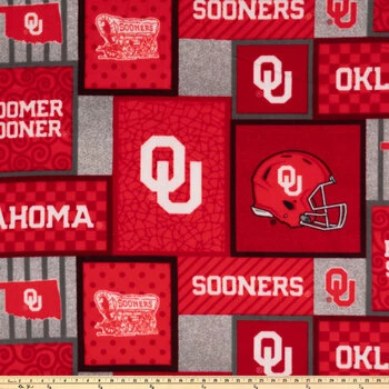 Outlet ???? Oklahoma Block Collegiate Fleece Fabric ❤️ 4 Outlet ???? Oklahoma Block Collegiate Fleece Fabric ❤️ - Image 2