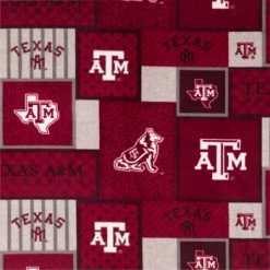 Best Sale ⭐ Texas A&M Block Collegiate Fleece Fabric ❤️