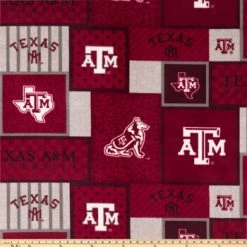 Alternative view of Best Sale ⭐ Texas A&M Block Collegiate Fleece Fabric ❤️