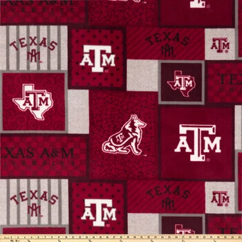 Best Sale ⭐ Texas A&M Block Collegiate Fleece Fabric ❤️ 4 Best Sale ⭐ Texas A&M Block Collegiate Fleece Fabric ❤️ - Image 2