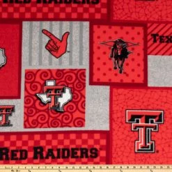 Alternative view of Wholesale ???? Texas Tech Block Collegiate Fleece Fabric ????