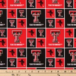 Alternative view of Cheap ???? Texas Tech Block Collegiate Cotton Fabric ????