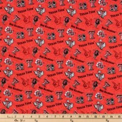 Alternative view of Hot Sale ???? Texas Tech Allover Collegiate Cotton Fabric ????
