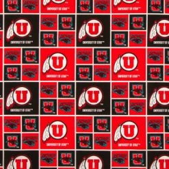Promo ???? Utah Block Collegiate Cotton Fabric ????