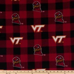 Alternative view of New ???? Virginia Tech Allover Collegiate Fleece Fabric ✨